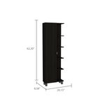 Urano Mirror Linen Cabinet, Four Interior  Shelves, Five External Shelves -Black - Grand Goldman