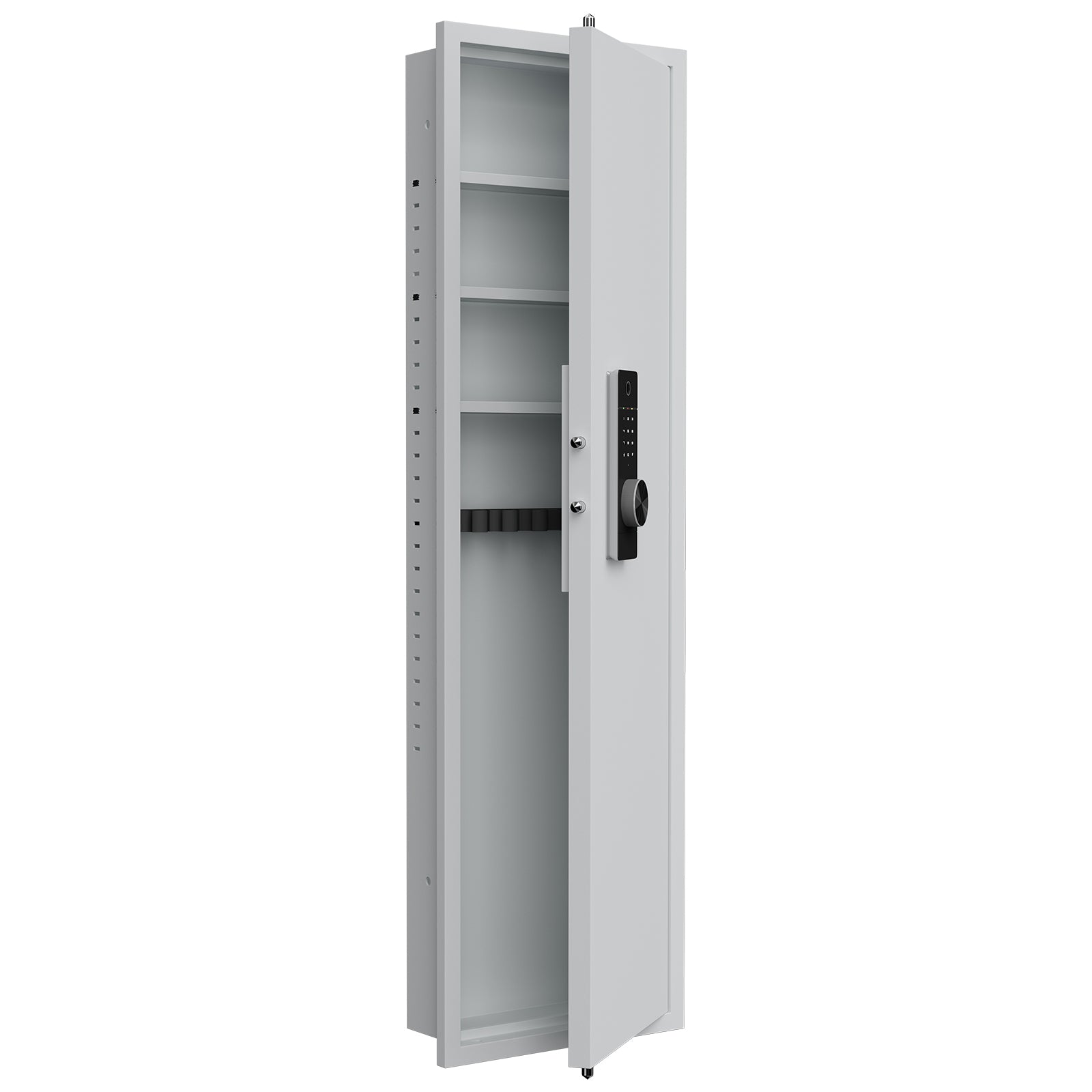 53' Fingerprint Touch Panel In-Wall Safe,Hidden Wall Gun Safe for Rifles with Adjustable Shelves,Assembled Storage Multifunct