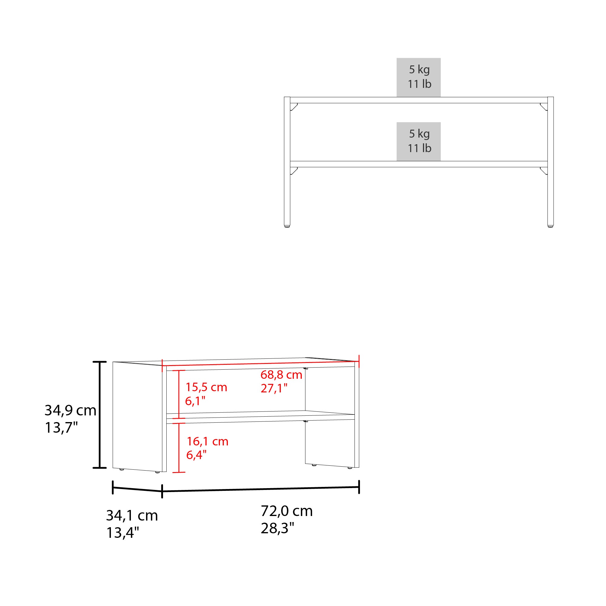 Stackable Shoe Rack Howard, Bedroom, Black - Grand Goldman Shop