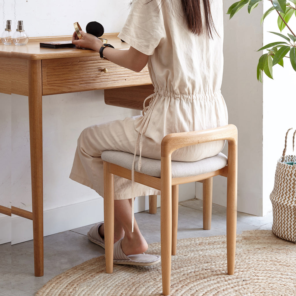 Natural Beech Wood Make-up Stool Bed Bench for Dining Room, Bedroom - Grand Goldman Shop