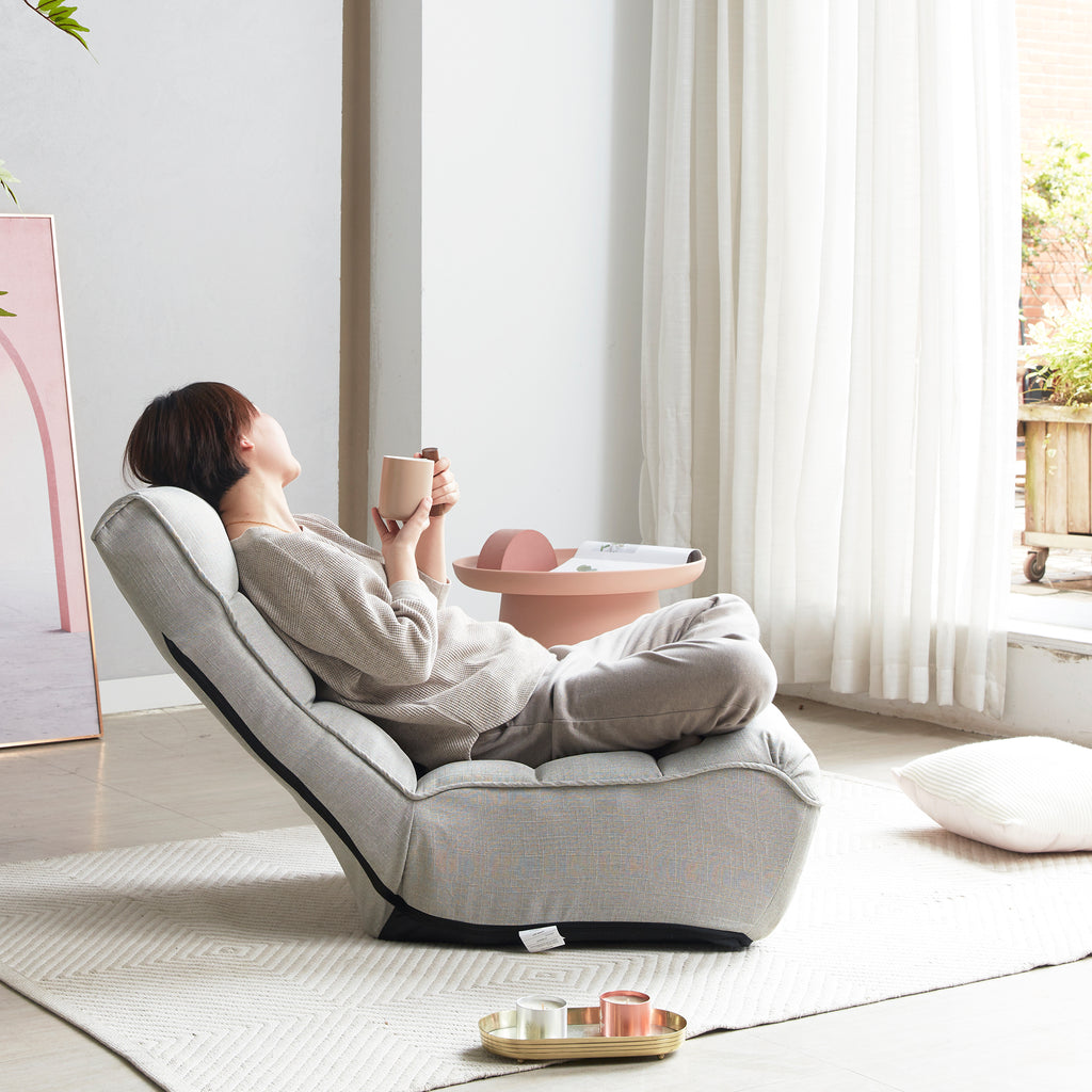 Adjustable Gray Metal Reclining Chair for Living Room and Balcony - Grand Goldman Shop