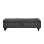 59' Bed Bench with Storage Grey Fabric - Grand Goldman Shop