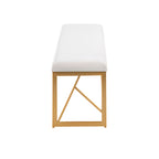 Folia Glam Metal Bench in Gold Steel and White Velvet by - Grand Goldman Shop