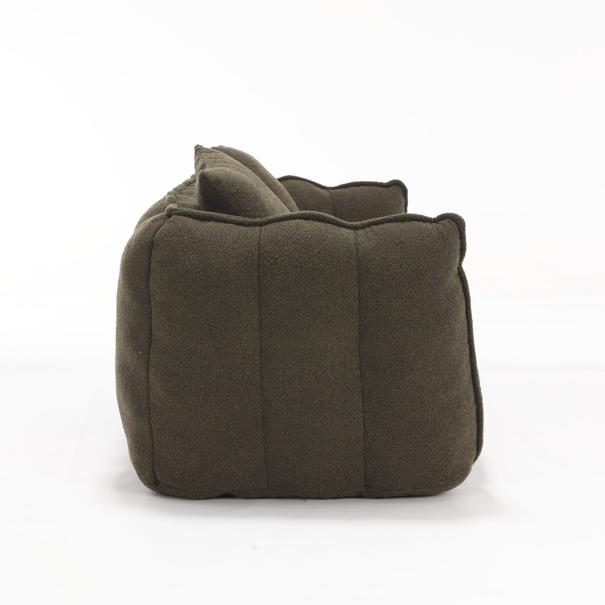 Cozy Beanbag Chair with High Resilience Foam Core for Two - Olive Green Chenille, 66x35x25 inches - Grand Goldman Shop