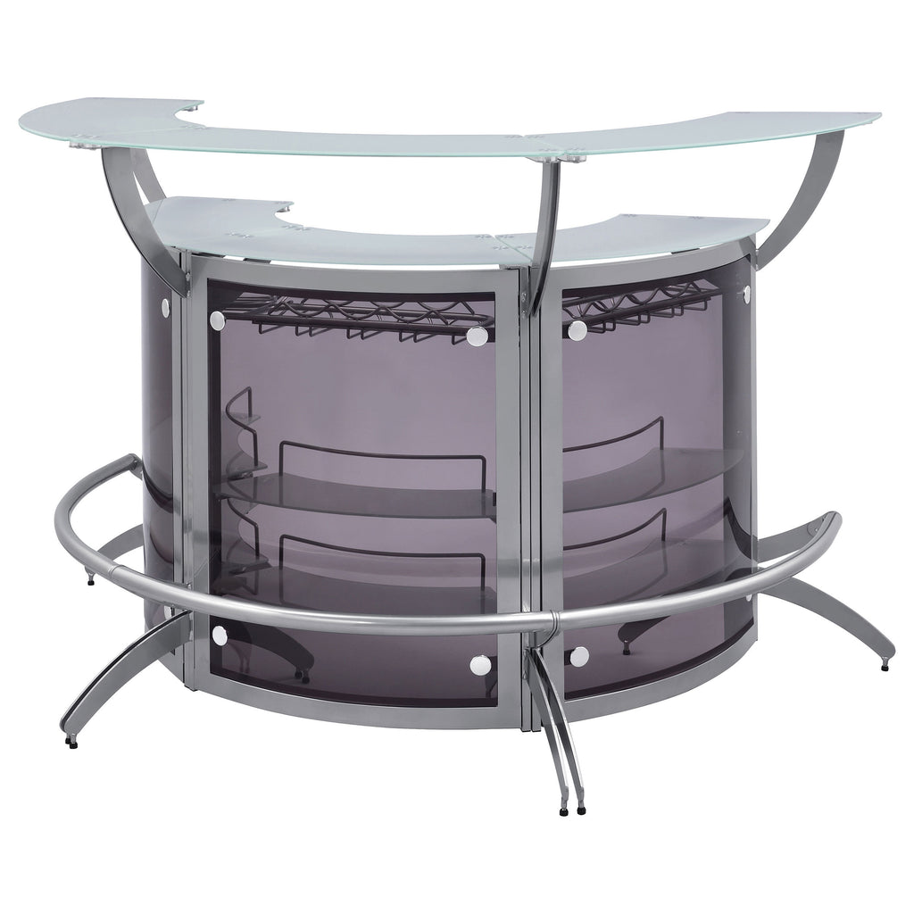 Elaina Silver 3-piece Home Bar - Grand Goldman Shop