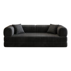 78.8' Compression Sofa,Convertible Floor Sofa Bed-with Pillow Back Support Armrest,Comfy Futon Couch Sleeper Bed,Loveseats Boneless Modular Sectional Sofa,Corduroy fabric,for Living Room,Bedroom,Black - Grand Goldman Shop