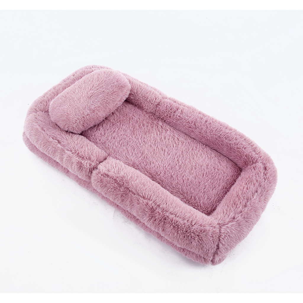 [NEW ARRIVED] [VIDEO PROVIDED] Human Dog Bed,Lazy Sofa,5-Position Adjustable Convertible,Floor Gaming Chair,bedroom, living room,Suitable for gaming, meditation,relaxation,Plush Fabric,Pink - Grand Goldman Shop