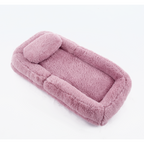 [NEW ARRIVED] [VIDEO PROVIDED] Human Dog Bed,Lazy Sofa,5-Position Adjustable Convertible,Floor Gaming Chair,bedroom, living room,Suitable for gaming, meditation,relaxation,Plush Fabric,Pink - Grand Goldman Shop
