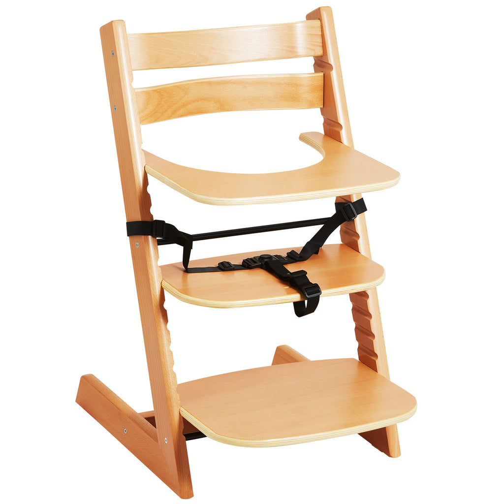 Wooden High Chair for Babies & Toddlers, Convertible Adjustable Feeding Chair, Eat & Grow High Chair with Tray, Grow with Kid