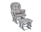 Mason Glider and Ottoman Gray Wood and Light Gray Fabric - Grand Goldman Shop