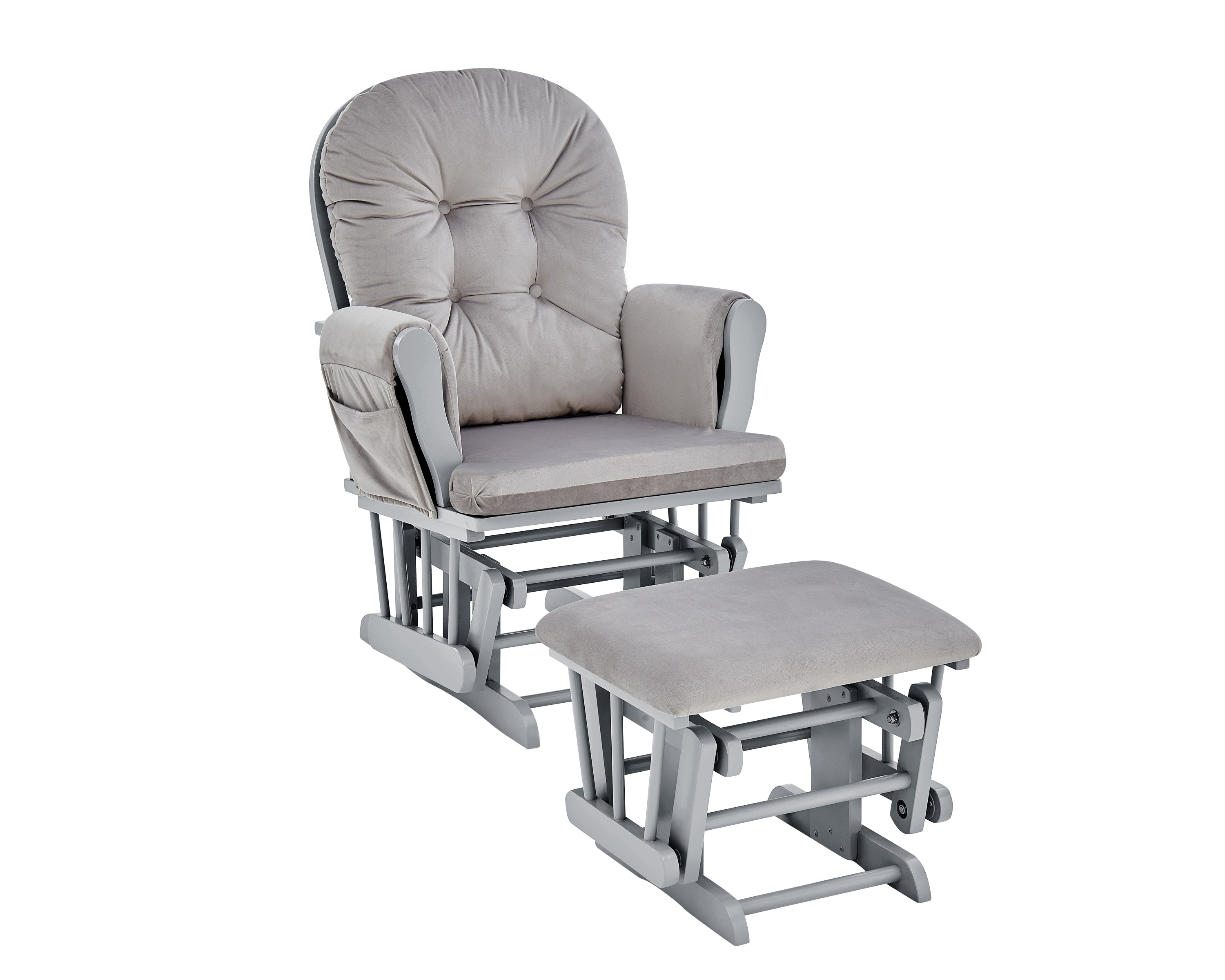 Mason Glider and Ottoman Gray Wood and Light Gray Fabric - Grand Goldman Shop