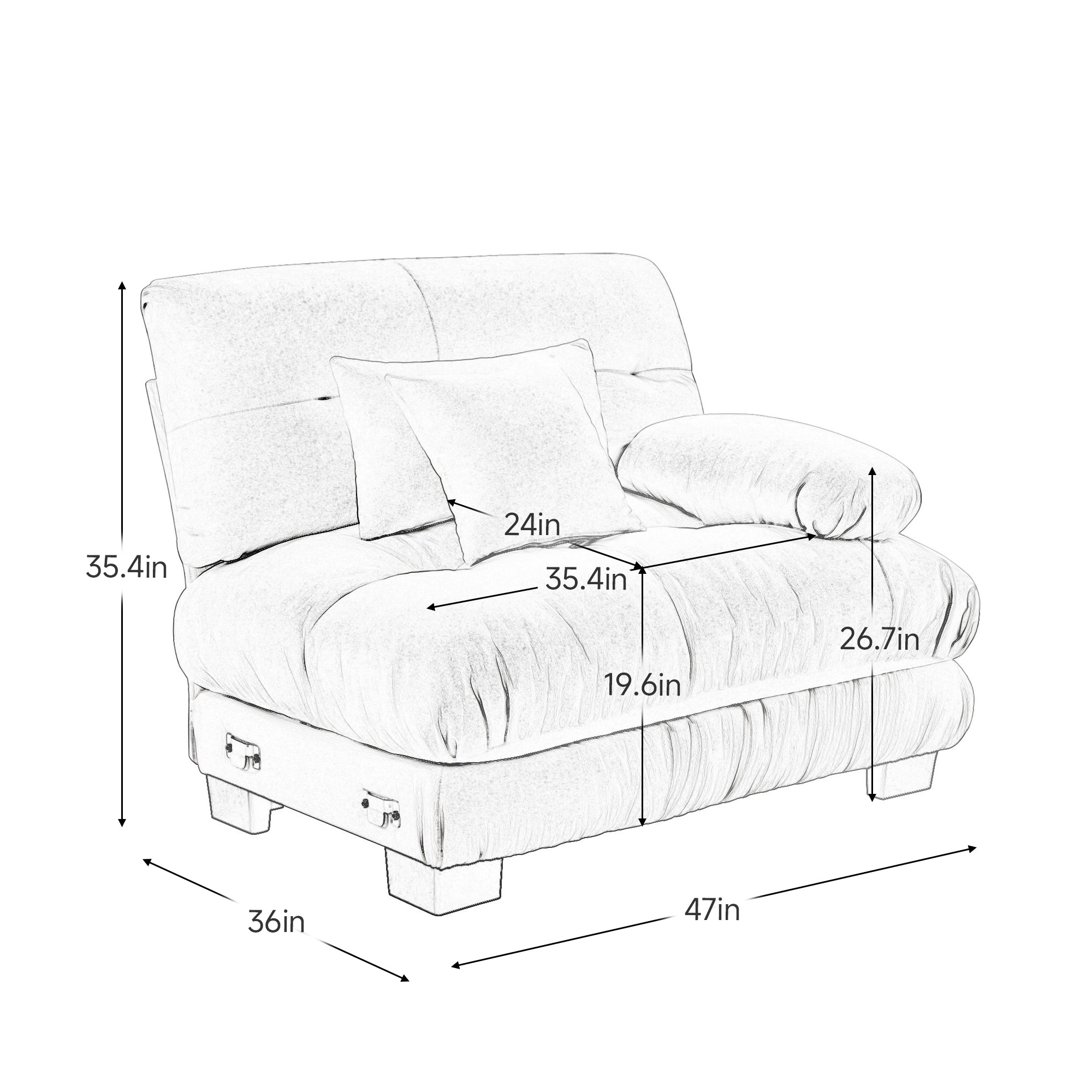27  Sofa RSF W/2 pillows - Light Coffee - Grand Goldman Shop