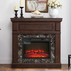 Electric Fireplace with Mantel,fireplace mantel surround with 23' Fireplace Insert, Adjustable Flame, Remote Control, Cherry,41.34'W*14'D*40'H - Grand Goldman Shop