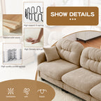 Loveseat Cloud Sectional Couches Chenille Fabric,Quilted Pleated Design, Ergonomic Design,High-Density Foam Easy Install Elegant Armrests High Quality Wooden Base,Fits Living Rooms,Camel - Grand Goldman Shop