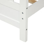 White Pine Wood Platform Bed with Paneled Headboard and Footboard, Twin Size, Solid Wood Frame with 10 Slats - Grand Goldman Shop