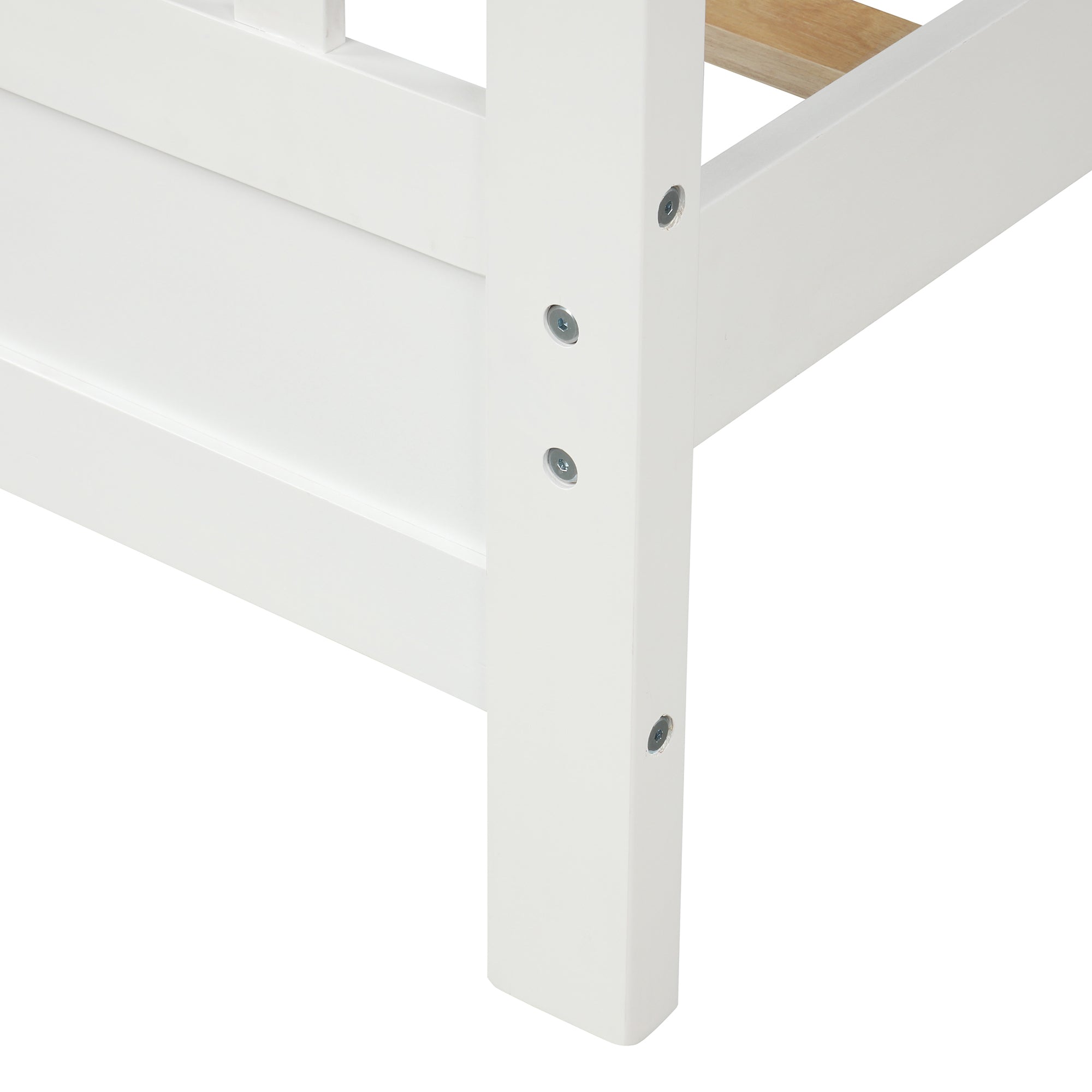 White Pine Wood Platform Bed with Paneled Headboard and Footboard, Twin Size, Solid Wood Frame with 10 Slats - Grand Goldman Shop