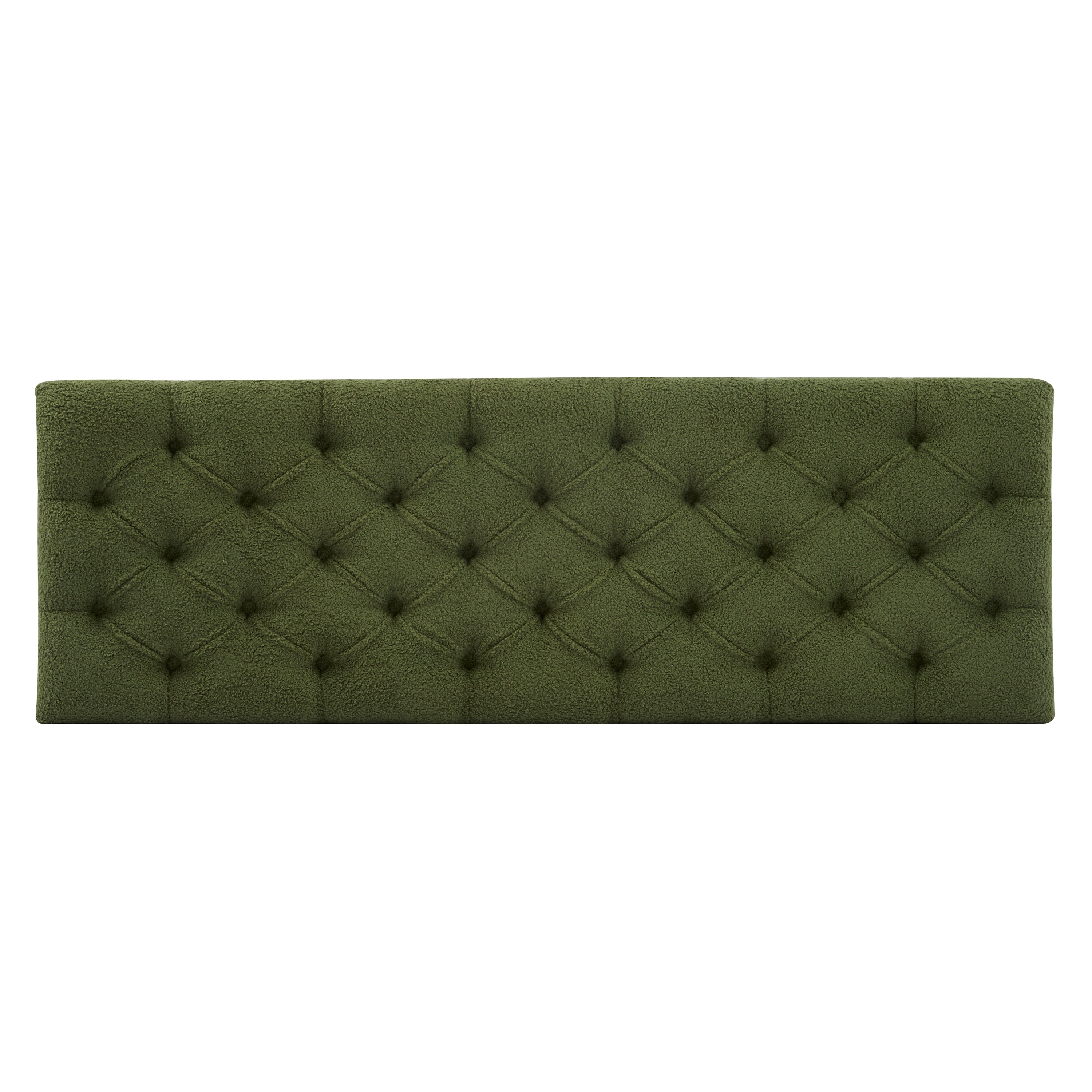 Ottoman Bench with Storage, Green Boucle Surface, Rubber Wood Legs, 300 lbs Capacity - Grand Goldman Shop