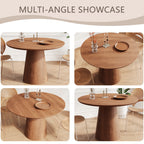 43 inch circular dining table, modern minimalist round table, MDF grain dining table, one handle and two packs - Grand Goldman Shop