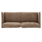 Modern Style Loveseat Sofa 75.75' with Spacious Seating, Brown Chenille Upholstery, Rubber Wood Legs, 2-Seater Couch - Grand Goldman Shop