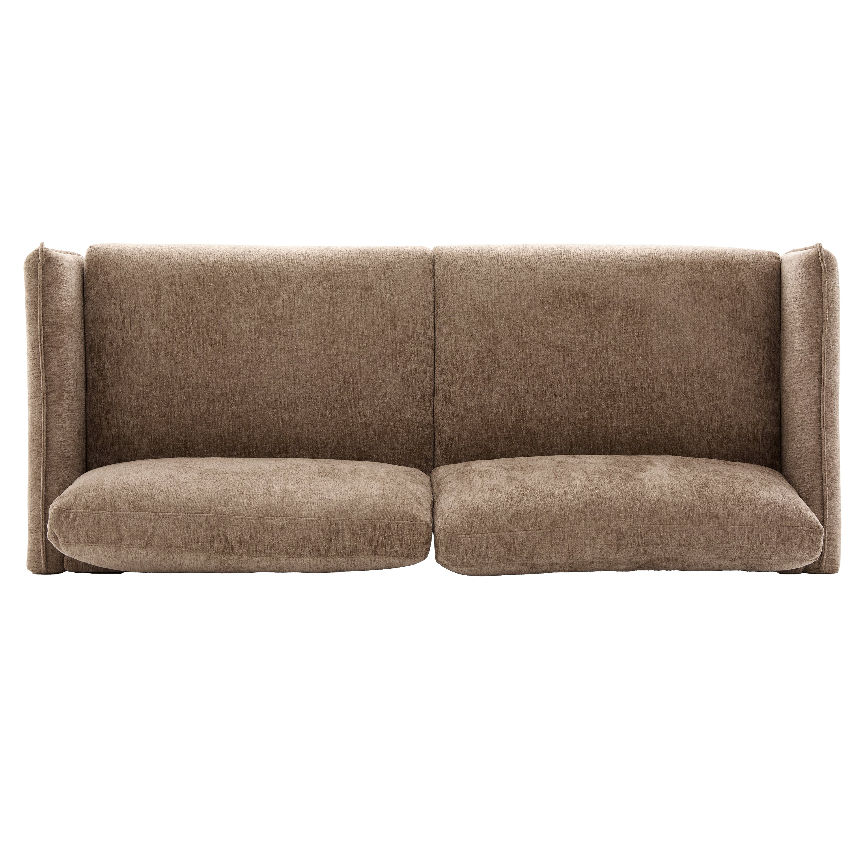 Modern Style Loveseat Sofa 75.75' with Spacious Seating, Brown Chenille Upholstery, Rubber Wood Legs, 2-Seater Couch - Grand Goldman Shop