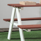 Outsunny Kids Picnic Table Set, Wooden Table & Bench Set, Kids Patio Furniture Outdoor Toys for Garden, Backyard, Aged 3-8 Ye