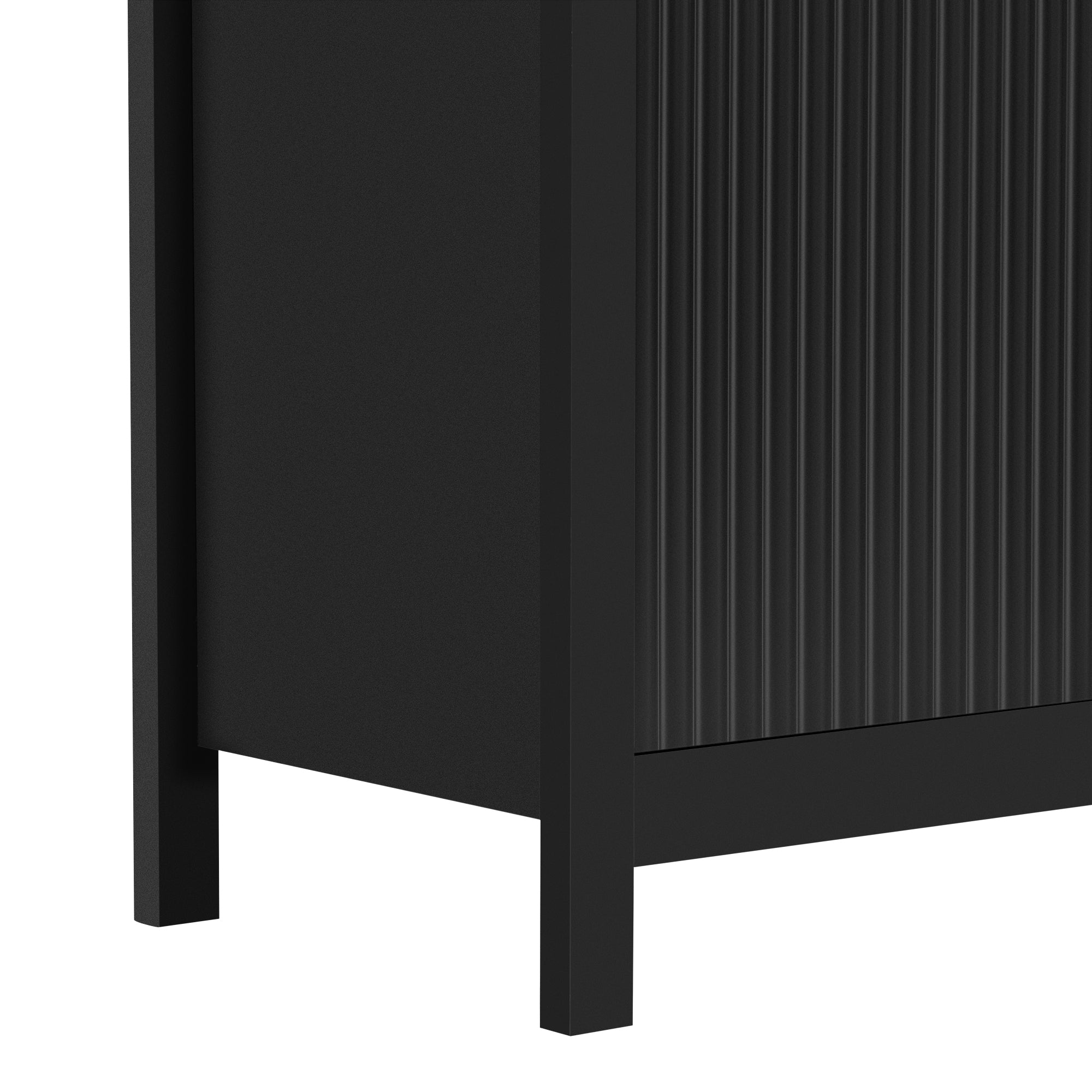 U_STYLE Sideboard with Wave Design - 3 Adjustable Shelves, 3 Drawers & Soft-Close Doors, Storage Console Table with Metal Handles, Suitable for Study, Hallway and Living Room, 3 Colors - Grand Goldman Shop