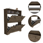 Calgary Shoe Rack, Superior Top, One Open Shelf, Two Extendable Shelves -Dark Brown - Grand Goldman Shop