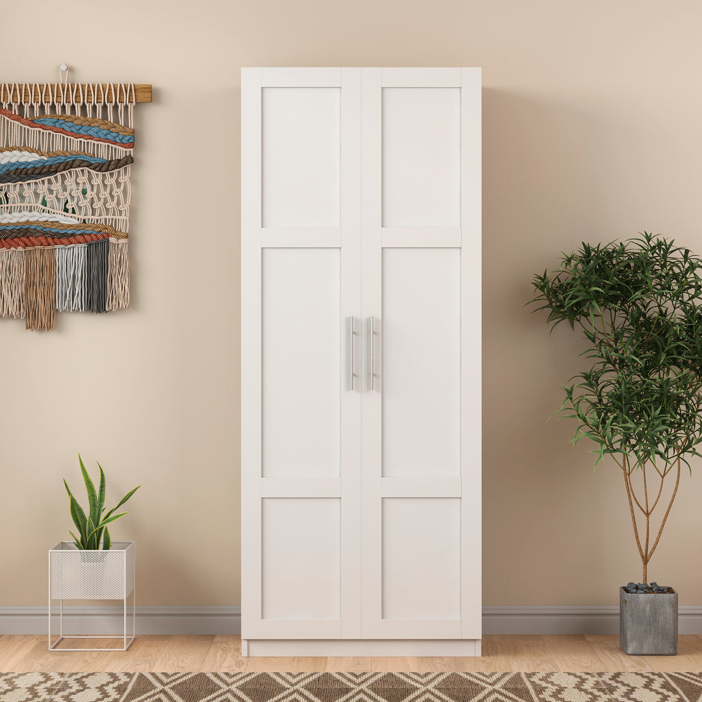 Pantry Cabinet, Kitchen Pantry Storage Cabinets with 2 Door and 3  Shelves, White Pantry Storage Cabinet, Cupboard for Kitchen, Dining Room and Living Room. - Grand Goldman Shop