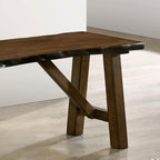Rustic Walnut Finish 1pc Bench Only Live Edge Design Distressed Wood Seat Dining Room Furniture Solid wood Bench - Grand Goldman Shop