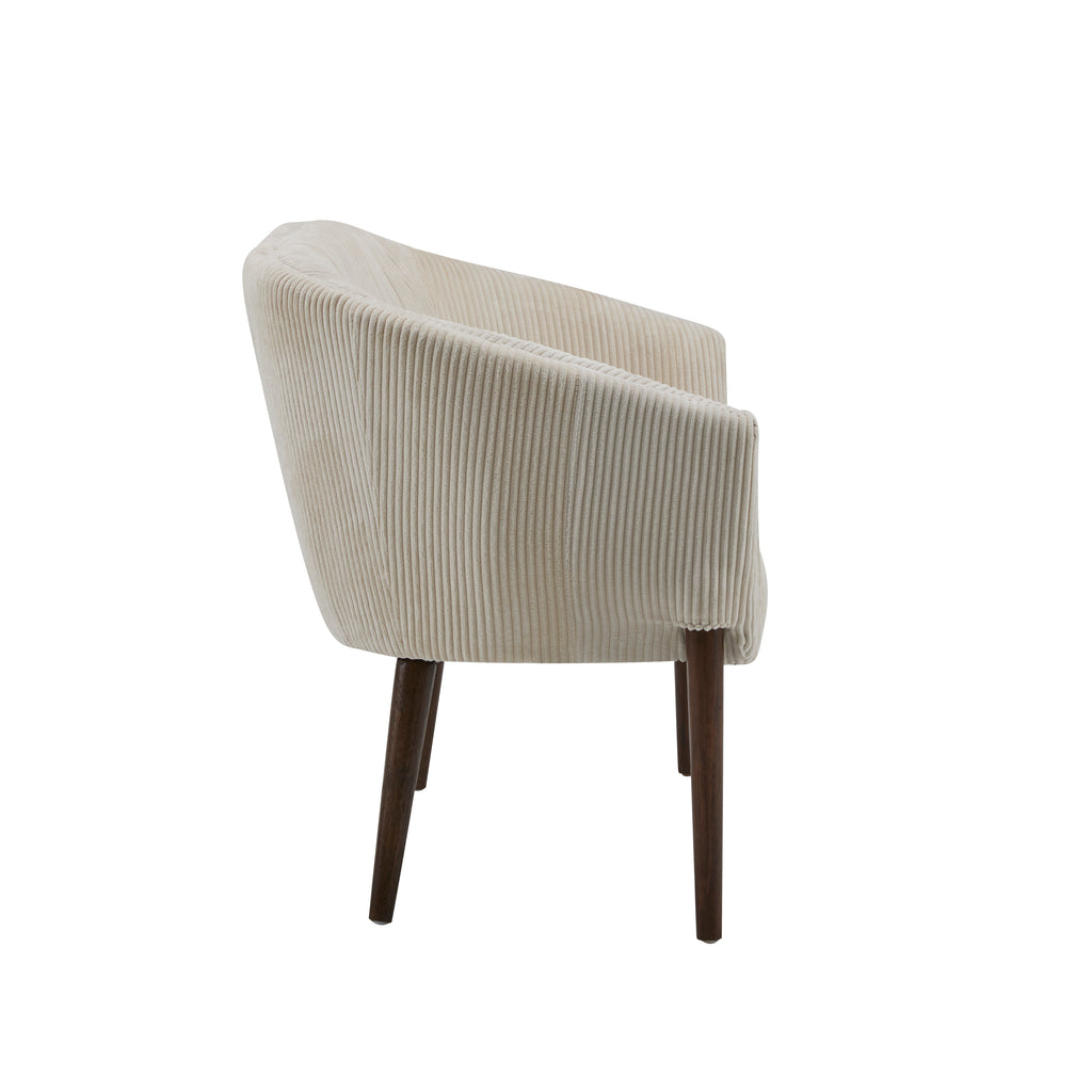 Corduroy Recessed Arm Loveseat(Beige+Walnut-65780) - Grand Goldman Shop