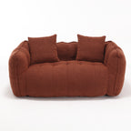 Cozy Beanbag Chair with High Resilience Foam Core for Two - Red Chenille, 66x35x25 inches - Grand Goldman Shop