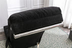 COOLMORE Luxury Upholstered Chaise Lounge Chair with Vibration for Relaxation, Modern Fixed Back Fabric Leisure Recliner Sofa for Living Room/Bedroom - Grand Goldman Shop
