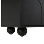 ON-TREND Cream Style TV Stand with Arched Doors & 2 Drawers for TVs up to 75', Minimalist Media Console with Rebound Device, Entertainment Center with 5 Iron Round Legs for Living Room, Bedroom, Black - Grand Goldman Shop