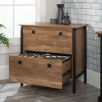 Lateral File with Bold Design, Oak finish - Grand Goldman