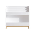 White Wooden Kids Bookcase Organizer with Storage, 3-Tier Toddler Book Display Shelf for Bedroom or Playroom - Grand Goldman