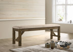Raven Wood Fabric Upholstered Dining Bench - Grand Goldman Shop