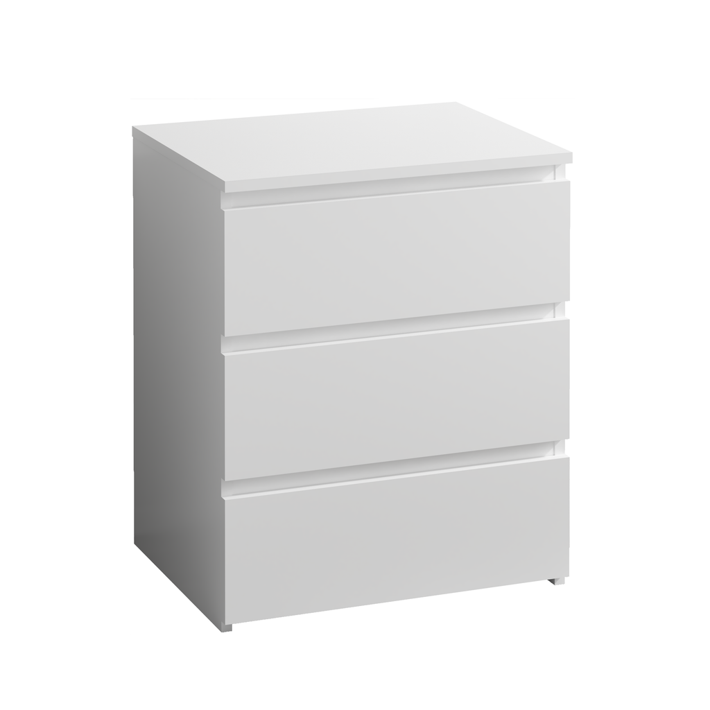 (Set of 2)3 Drawer Dresser, Small Dresser for Closet, Wooden White Nightstand for Bedroom, Chest of Drawers Side Table Storage Cabinet for Home Office , Each box Contains Two Side Tables - Grand Goldman Shop