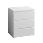 (Set of 2)3 Drawer Dresser, Small Dresser for Closet, Wooden White Nightstand for Bedroom, Chest of Drawers Side Table Storage Cabinet for Home Office , Each box Contains Two Side Tables - Grand Goldman Shop