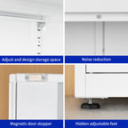 High Storage Cabinet with 2 Doors and 4 Partitions to Separate 5 Storage Spaces, Home/ Office Design - Grand Goldman