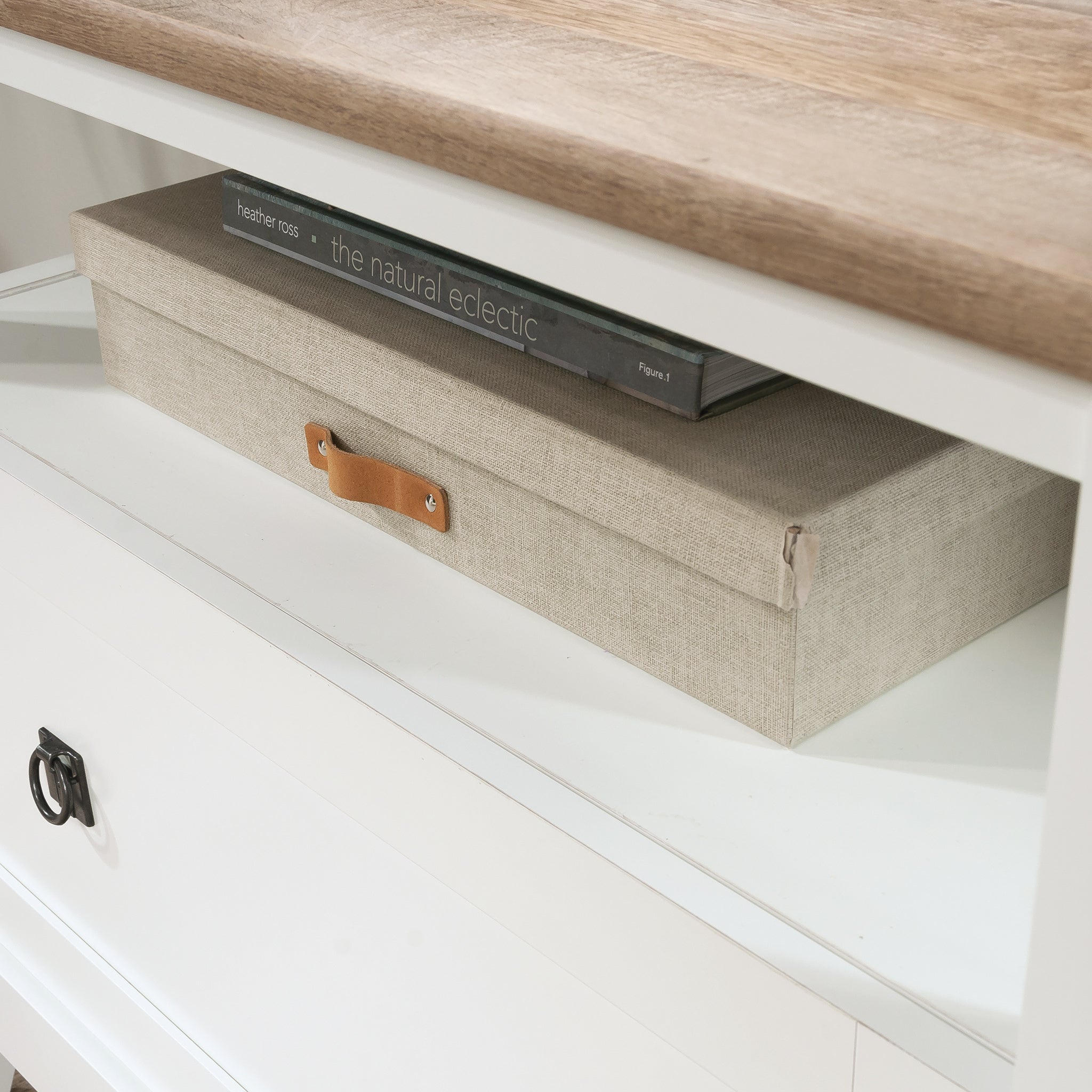 Lateral File with Large Drawer, White finish - Grand Goldman