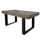 Rectangle extendable dining table for 6-10 people aged effect wood and black 160-200 cm - Grand Goldman Shop