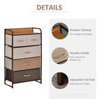HOMCOM 5-Drawer Dresser, Fabric Drawers, 4-Tier Storage Organizer for Bedroom Entryway, Tower Unit with Steel Frame Wooden Top, Maple Wood - Grand Goldman Shop