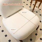 Cute Accent Chair with Solid Wood Legs, Living Room Chair with Soft Fabric Cushion, Cozy Bedroom Chair, Comfy Armless Reading Chair for Apartment, Waiting Room, Balcony (White) - Grand Goldman Shop