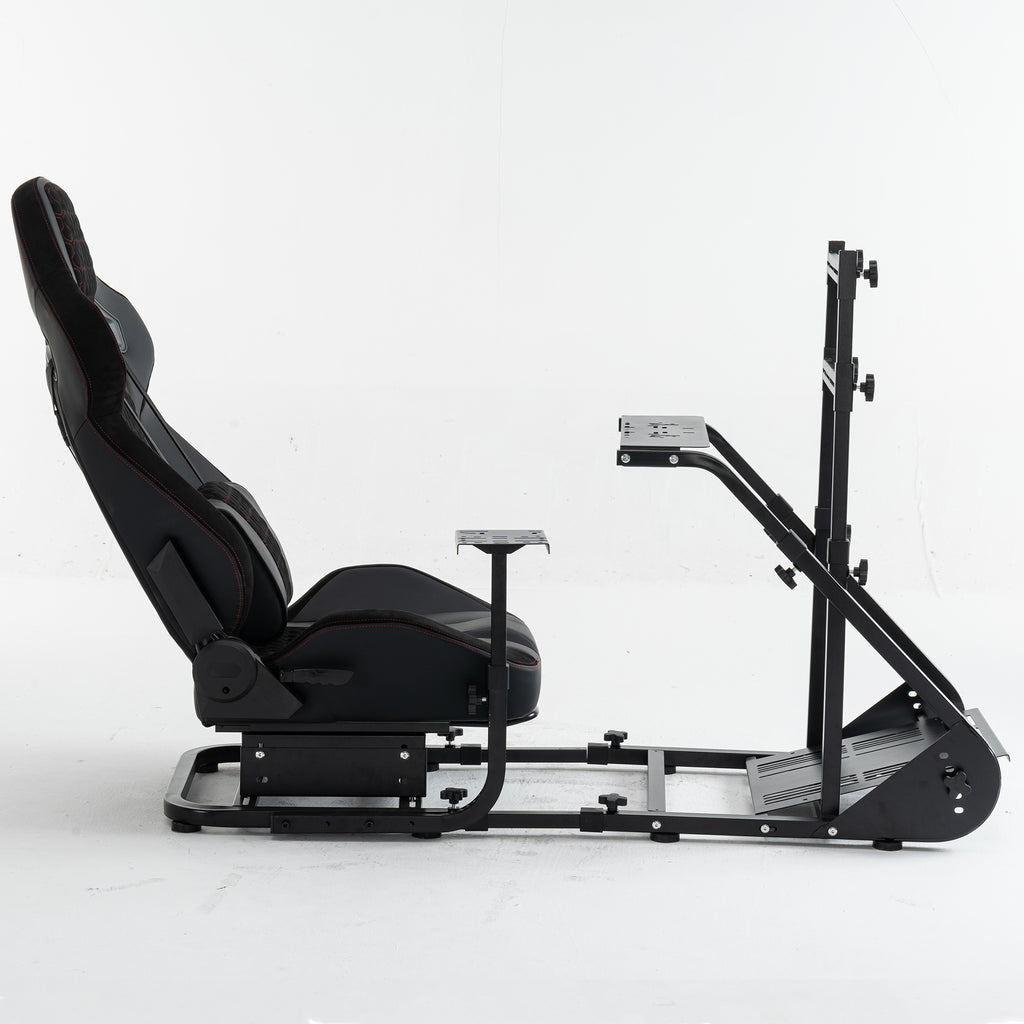 Enhanced and stable racing wheel cockpit, compatible with Fanatec, PXN, Thrustmaster, and Logitech adjustable driving simulat