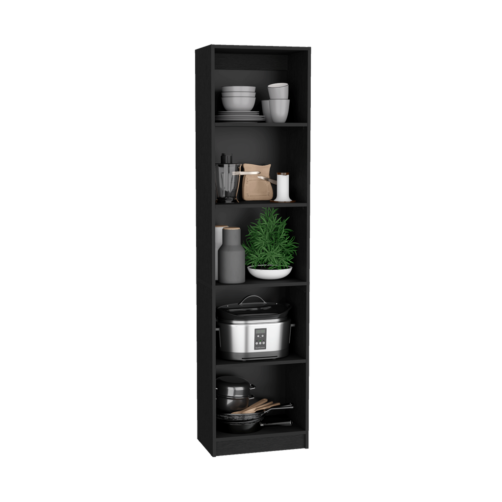Dupree 4 Piece Home Bookcase set, 91' Wide with 17 Shelves And a Double-Door Cabinet ,  Living Room Set  Black - Grand Goldma