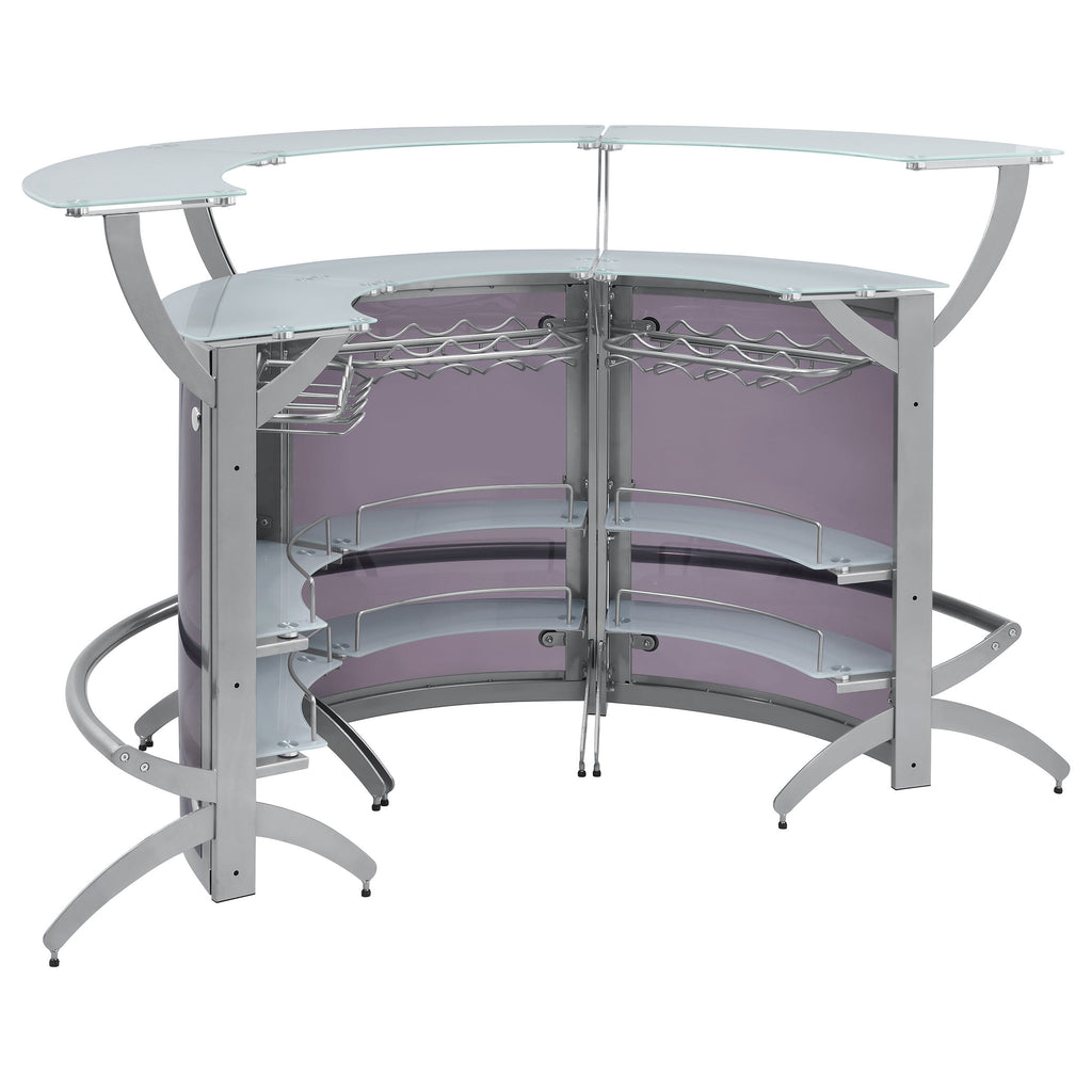 Elaina Silver 3-piece Home Bar - Grand Goldman Shop