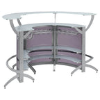 Elaina Silver 3-piece Home Bar - Grand Goldman Shop