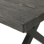Rolando Outdoor Aluminum Dining Table with Steel Frame, Grey / Black - Grand Goldman Shop