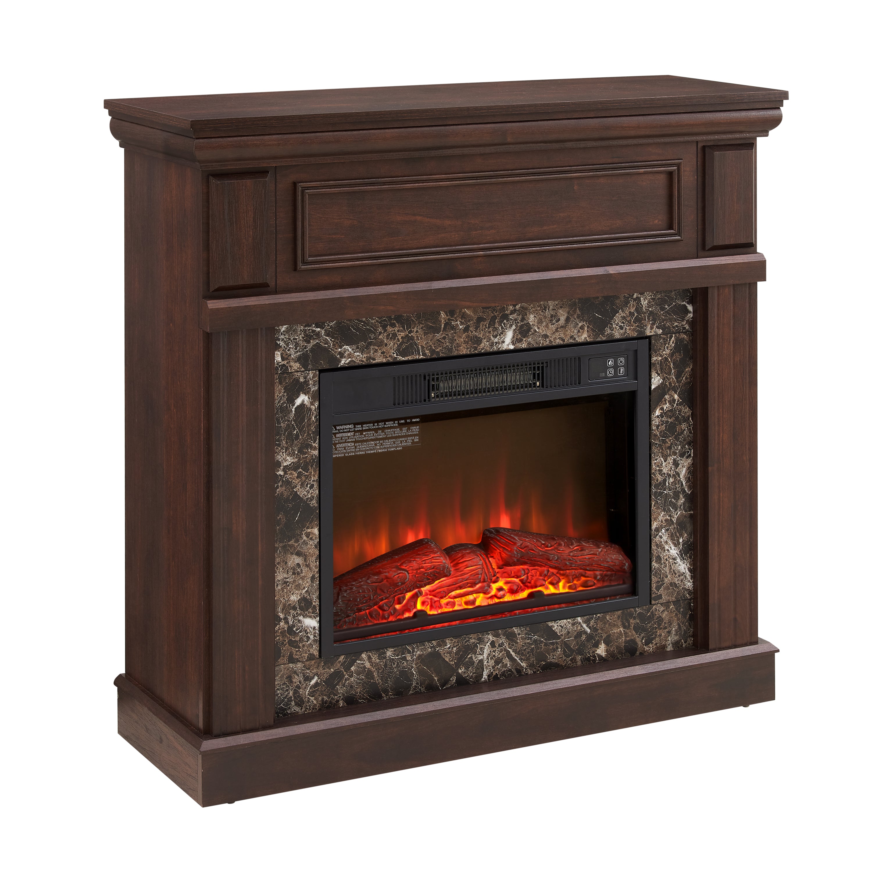 Electric Fireplace with Mantel,fireplace mantel surround with 23' Fireplace Insert, Adjustable Flame, Remote Control, Cherry,41.34'W*14'D*40'H - Grand Goldman Shop