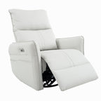 270° Power Swivel Rocker Recliner Chair, PU Leather Electric Glider Reclining Sofa with USB Ports, Power Swivel Glider, Rocking Chair,Nursery Recliners for Living Room Bedroom(Light Gray+270°Swivel) - Grand Goldman Shop